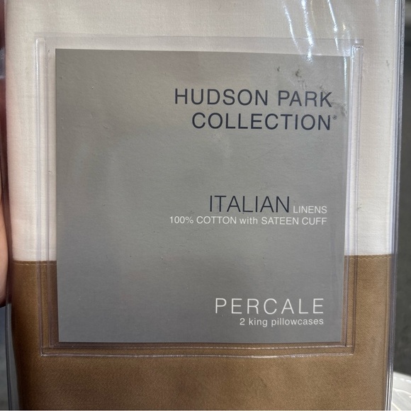 Hudson Park Italian Cuff  Pillowcase Pair, King- - Picture 2 of 3